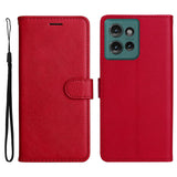 Motorola Edge 50 Wallet Flip Case in Leather with Wallet - Red