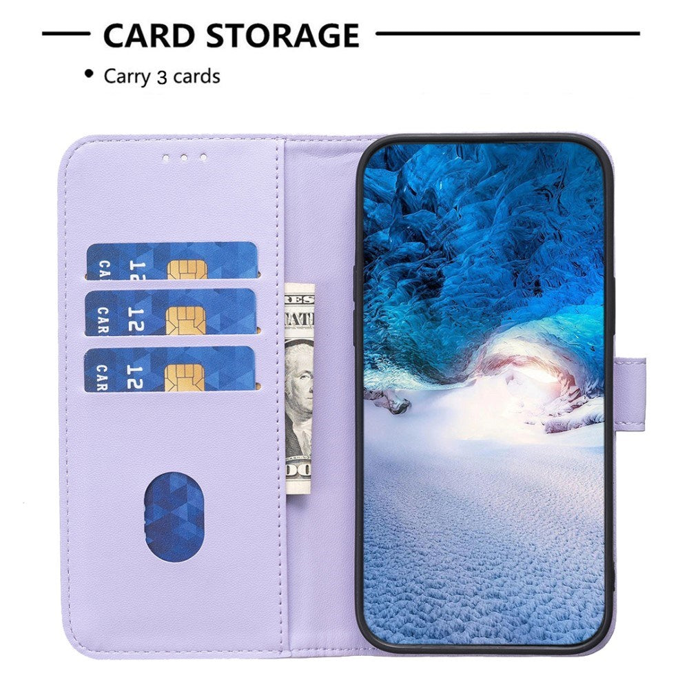 Realme Note 60 / 60x (4G) / C63 (4G) / C61 (4G) Faux Leather Case with Stand Function & Card Holder - Lavender