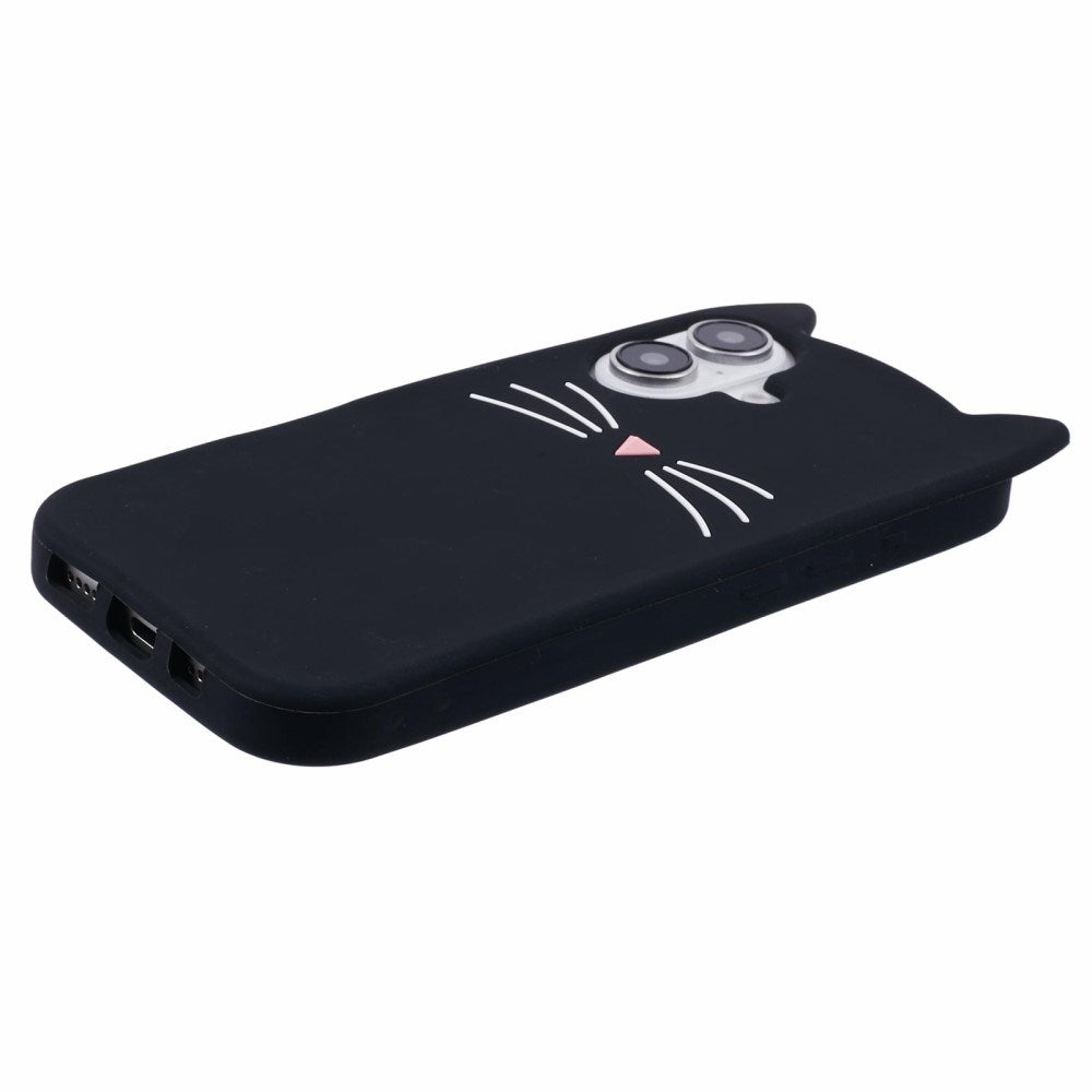 EIDERWOOD iPhone 16 Plus Silicone Case with Cat Ears - Black