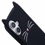 EIDERWOOD iPhone 16 Plus Silicone Case with Cat Ears - Black