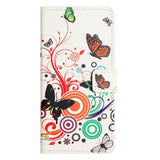 EIDERWOOD Motorola Moto G55 Flip Case with Card Holder and Stand Function - White / Butterflies