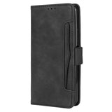 Sony Xperia 5 IV Leather Case w. Stand / Card Holder & Extra Card Pocket - Black