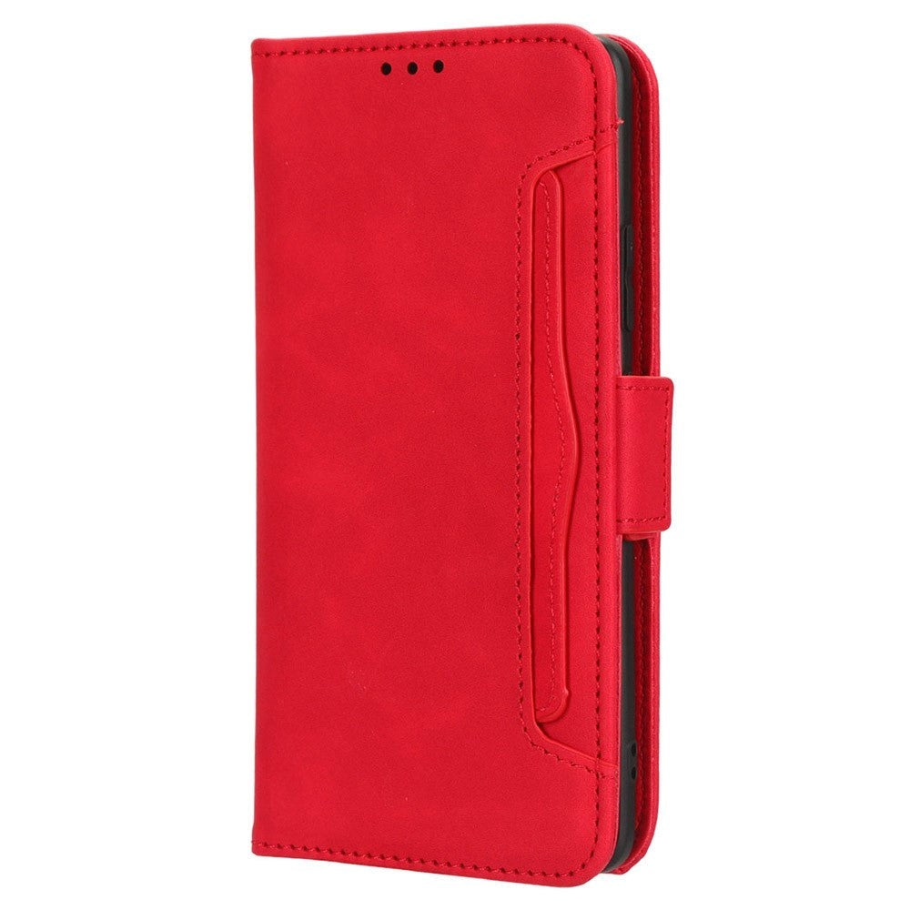 Sony Xperia 5 IV Leather Case w. Stand / Card Holder & Extra Card Pocket - Red