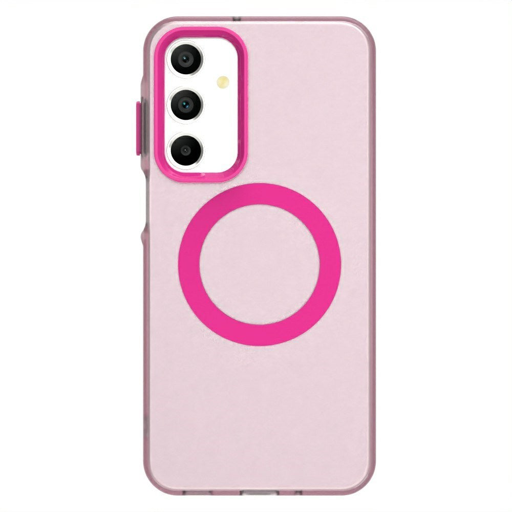 EIDERWOOD Samsung Galaxy A16 (4G/5G) Hybrid Plastic Case - MagSafe Compatible - Transparent / Pink