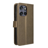 EIDERWOOD Motorola Edge 50 Neo (5G)/Moto S50 (5G)/ThinkPhone 25 (5G) Vegan Leather Flip Case with Diamond Texture - Brown