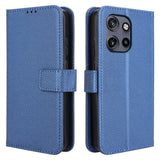 EIDERWOOD Motorola Edge 50 Neo (5G)/Moto S50 (5G)/ThinkPhone 25 (5G) Vegan Leather Flip Case with Diamond Texture - Blue