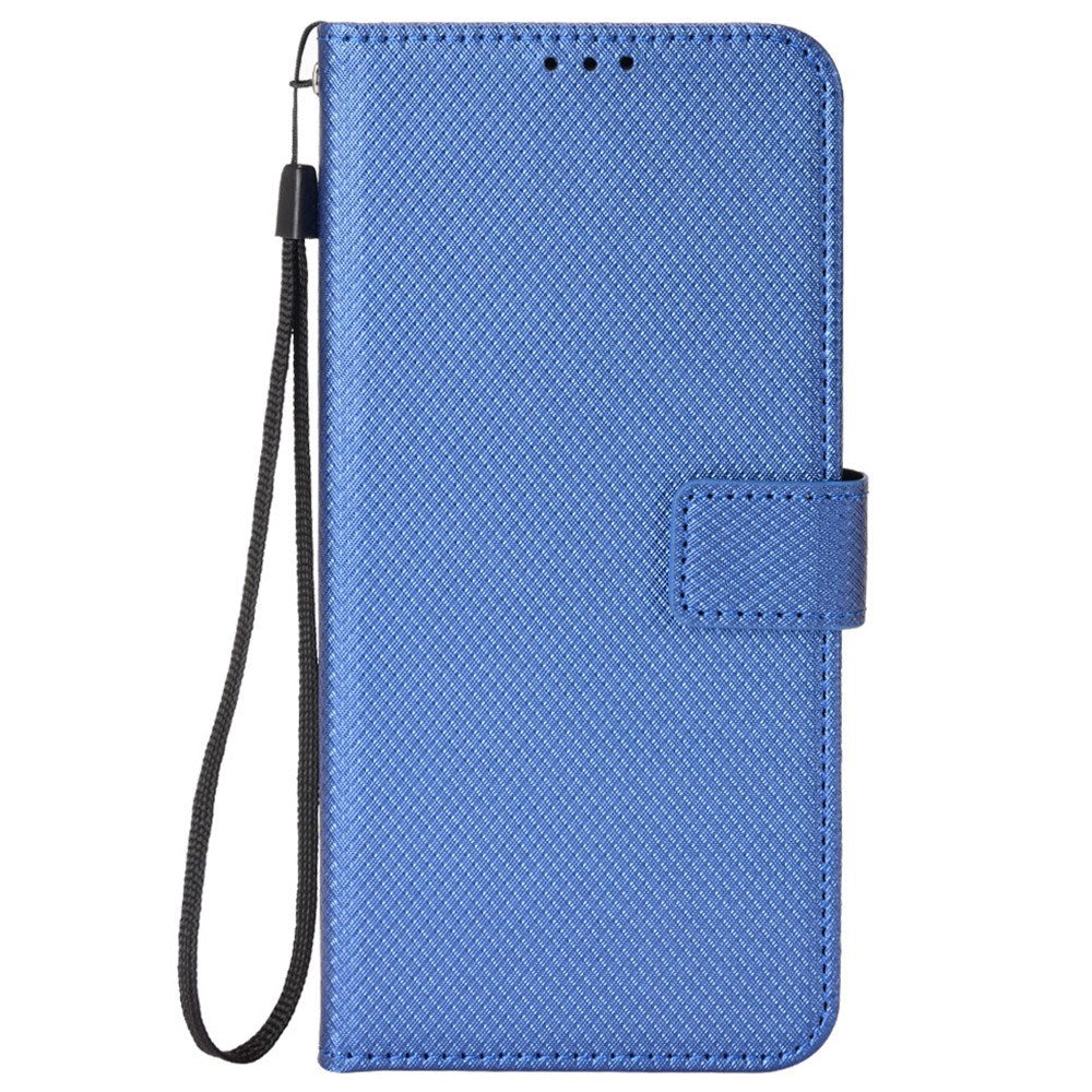 EIDERWOOD Motorola Edge 50 Neo (5G)/Moto S50 (5G)/ThinkPhone 25 (5G) Vegan Leather Flip Case with Diamond Texture - Blue