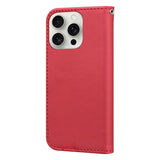iPhone 16 Pro Faux Leather Flip Case with Character Design - Red