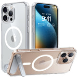 Torras iPhone 16 Pro Hybrid Case with Stand Function - MagSafe Compatible - Gjennomsiktig