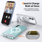 Torras iPhone 16 Hybrid Case with Stand Function - MagSafe Compatible - Transparent