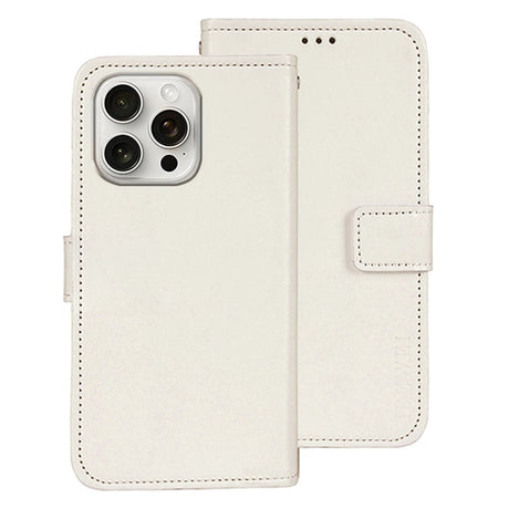EIDERWOOD iPhone 16 Pro Max Faux Leather Flip Case with Wallet & Stand Function - White