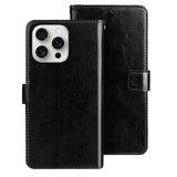 EIDERWOOD iPhone 16 Pro Faux Leather Flip Case with Wallet & Stand Function - Black