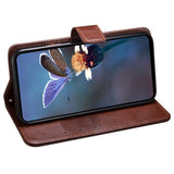 EIDERWOOD iPhone 16 Faux Leather Flip Case with Wallet & Stand Function - Brown