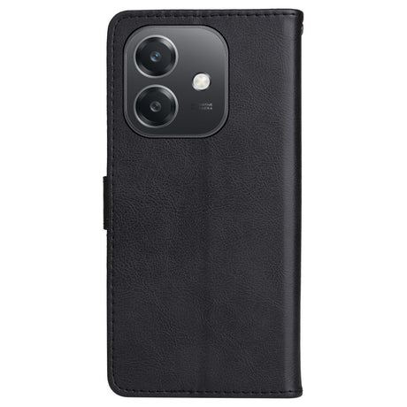 EIDERWOOD Oppo A60 / A40m / A40 Faux Leather Flip Case with Strap - Black