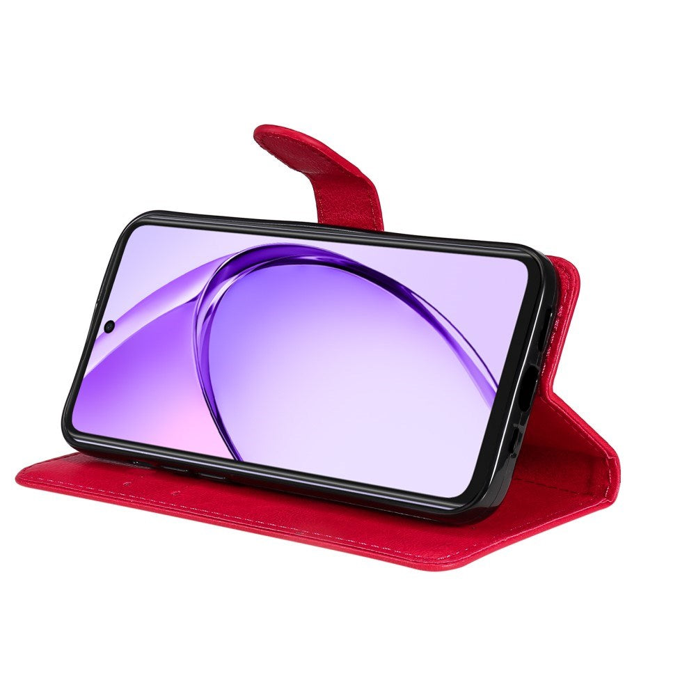 EIDERWOOD Oppo A60 / A40m / A40 Faux Leather Flip Case with Strap - Red