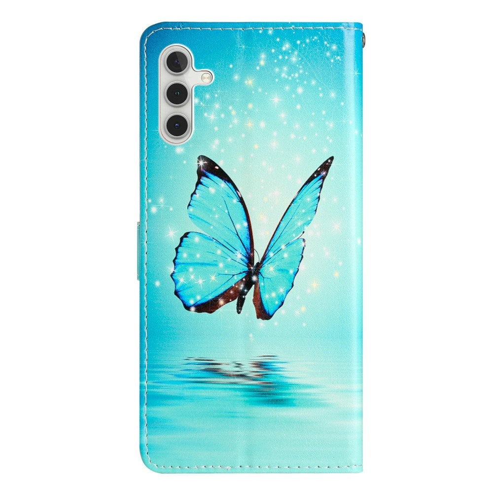EIDERWOOD Samsung Galaxy S25+ (Plus) Flip Case with Card Holder & Strap - Blue Butterfly