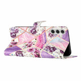 EIDERWOOD Samsung Galaxy S25+ (Plus) Flip Case with Card Holder & Strap - Purple Marble