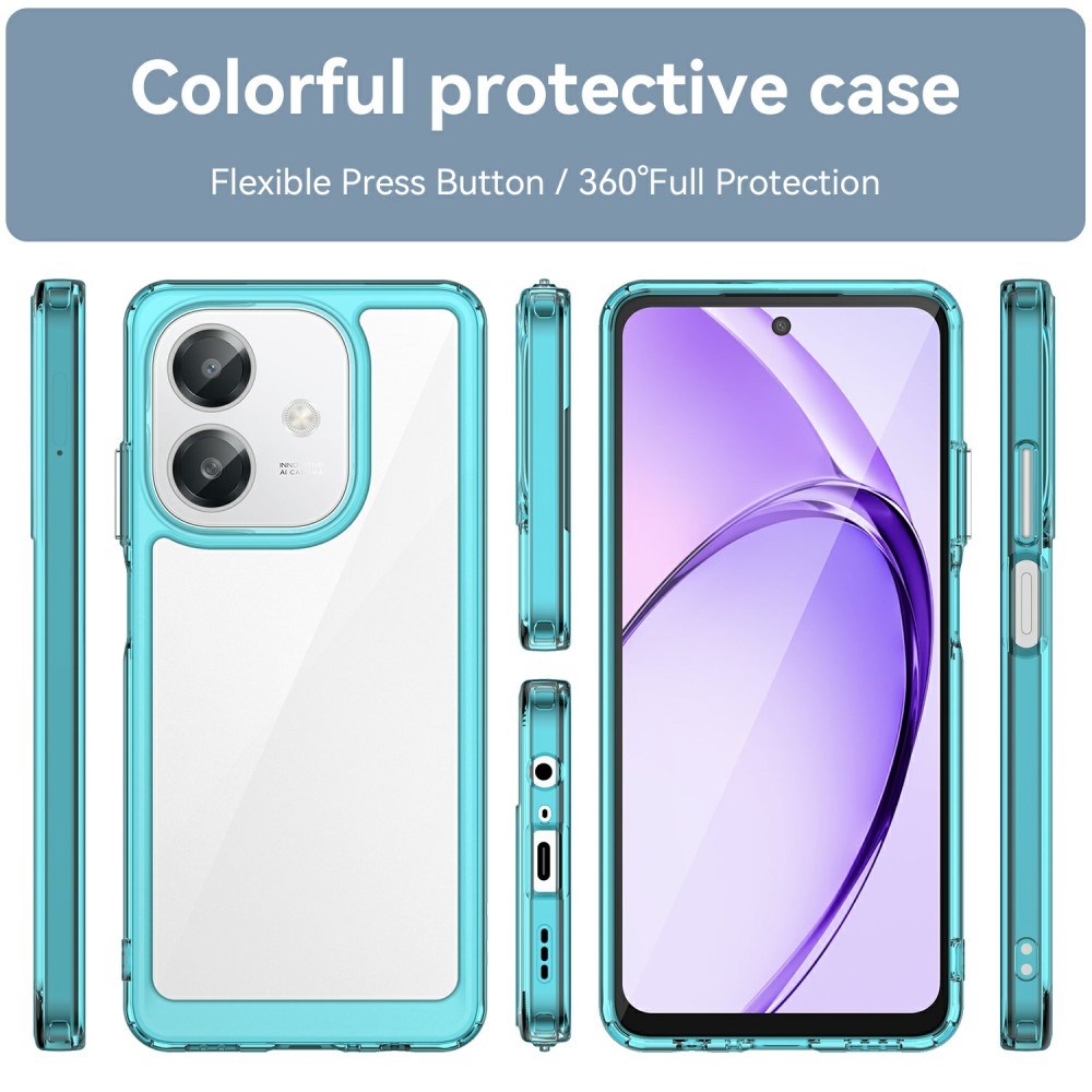 EIDERWOOD Oppo A60 / A40m / A40 Hybrid Plastic Case - Transparent / Turquoise