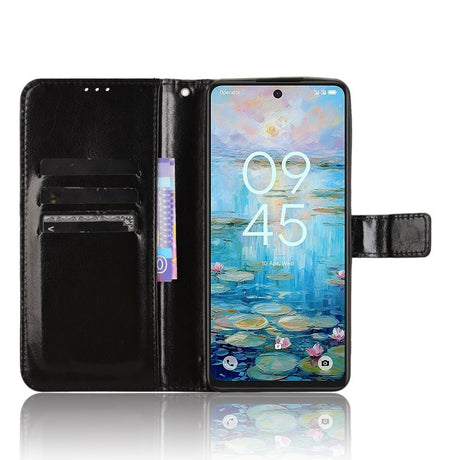 EIDERWOOD TCL 50 Pro Nxtpaper (5G) Leather Flip Case with Stand & Wallet - Black