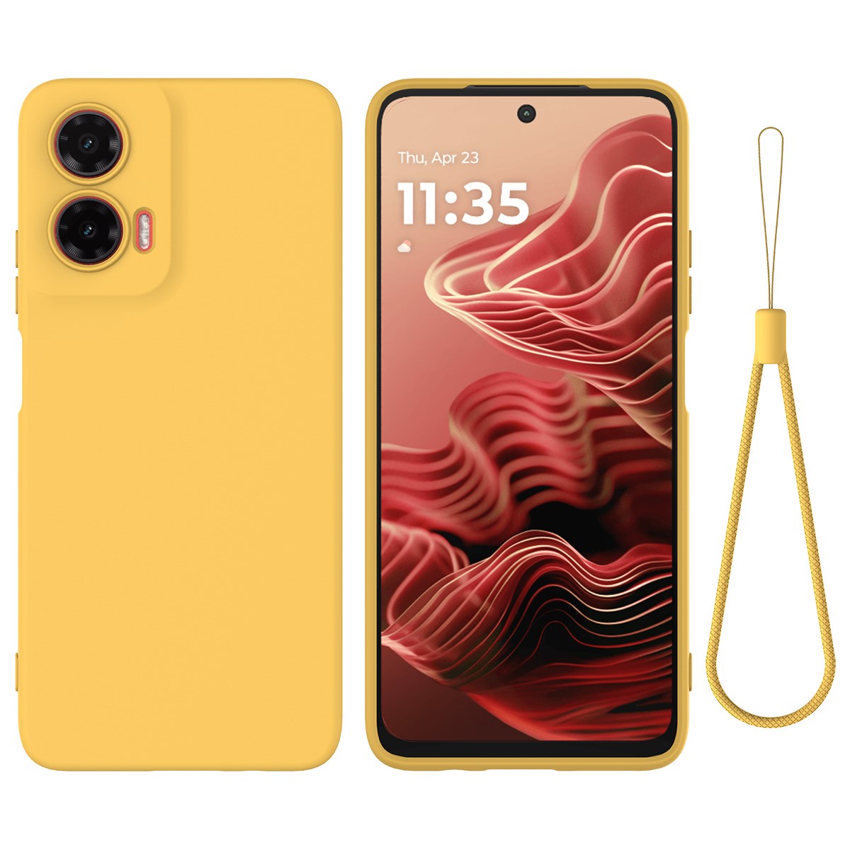 EIDERWOOD Motorola Moto G35 5G Silikone Case w. Strap - Yellow