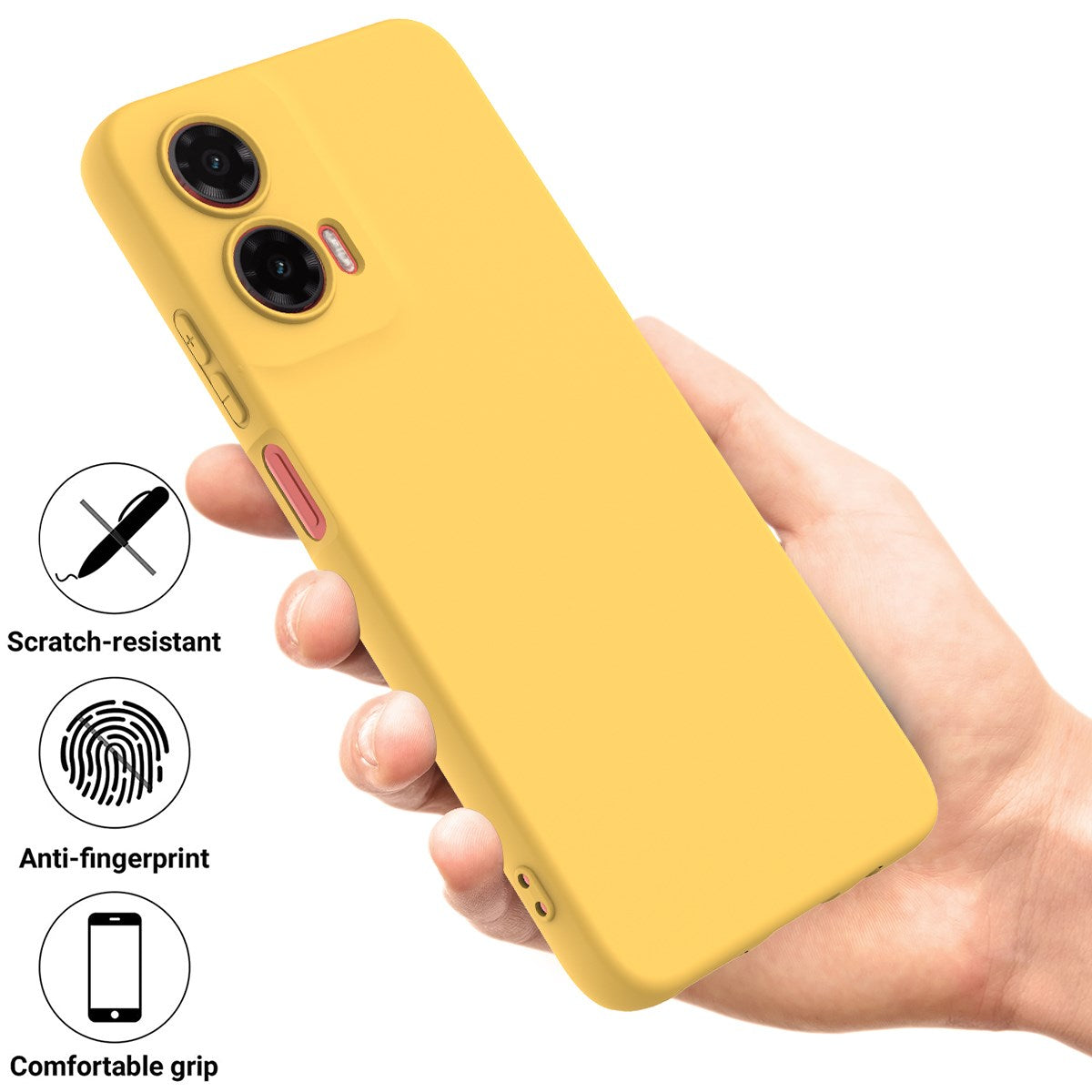 EIDERWOOD Motorola Moto G35 5G Silikone Case w. Strap - Yellow