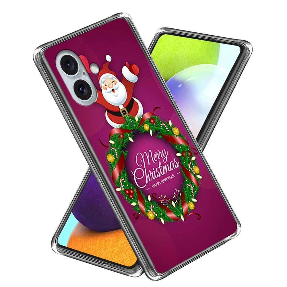 Flexible Plastic Christmas Case for iPhone 16 - Christmas Wreath