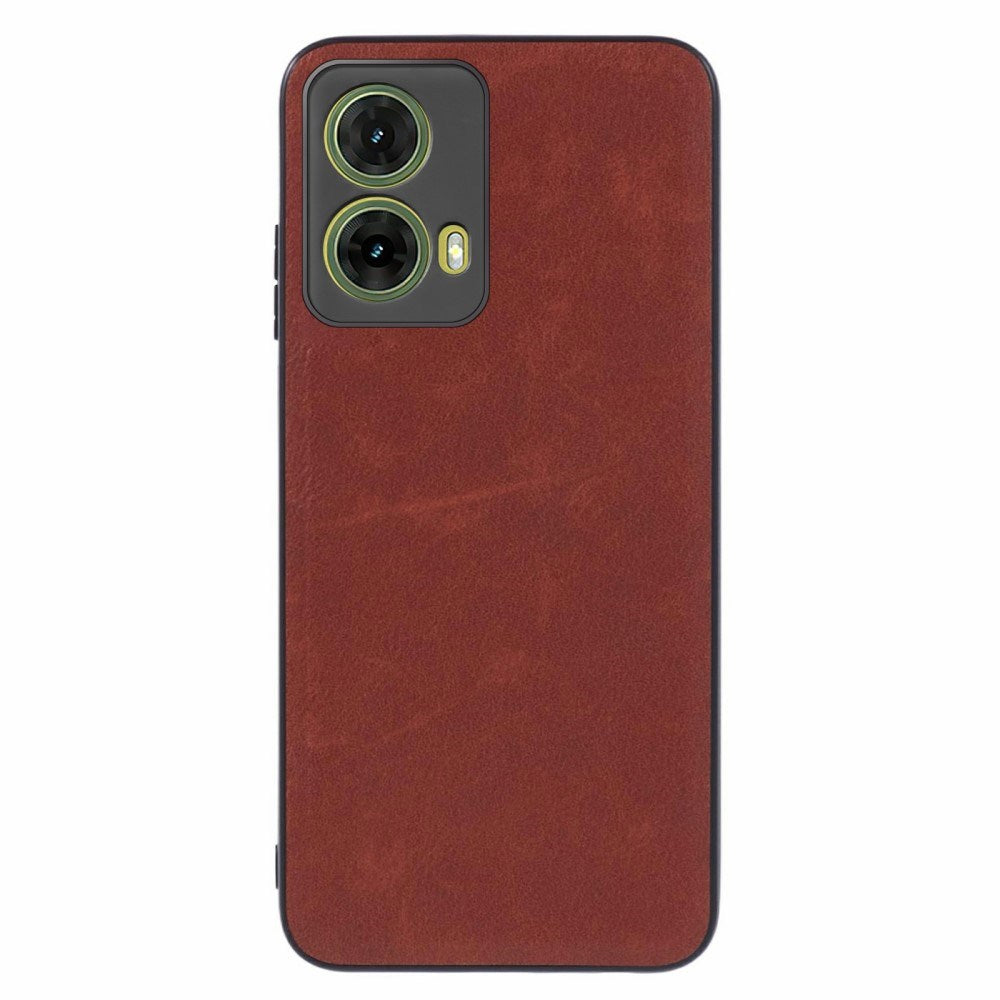 EIDERWOOD Motorola Moto G35 (5G) Leather Coated Flexible Plastic Case - Brown