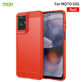 Motorola Moto G55 5G MOFI Carbon Fiber Case - Red