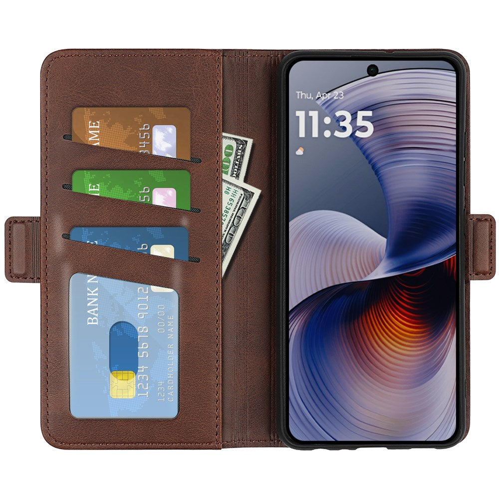 EIDERWOOD Motorola Moto G55 Wallet Flip Case in Leather with Wallet - Dark Brown