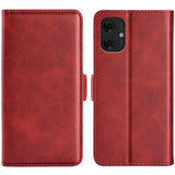 Motorola Moto G55 Wallet Flip Case in Leather with Wallet - Red