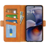 EIDERWOOD Motorola Moto G55 Wallet Flip Case in Leather with Wallet - Brown