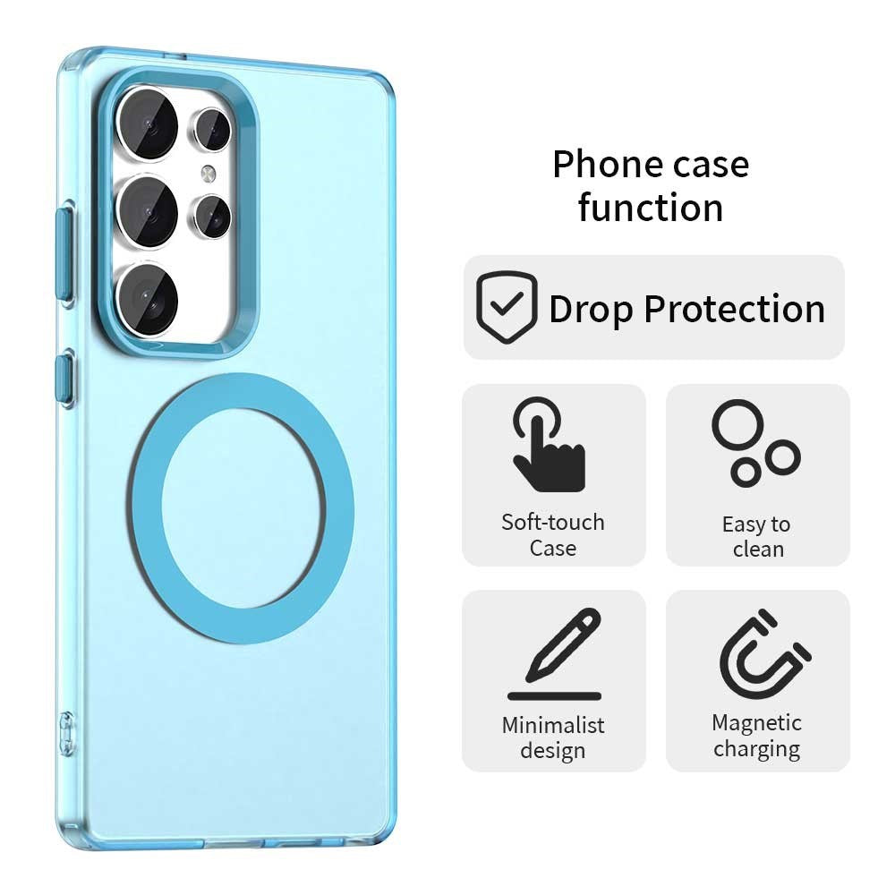 EIDERWOOD Samsung Galaxy S25 Ultra Hybrid Plastic Case - MagSafe Compatible - Transparent / Blue