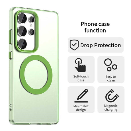 EIDERWOOD Samsung Galaxy S25 Ultra Hybrid Plastic Case - MagSafe Compatible - Transparent / Green