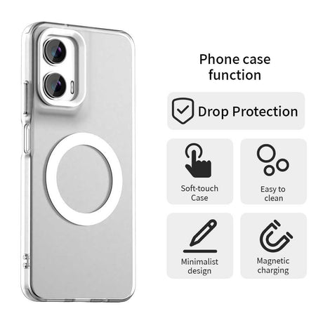 EIDERWOOD Motorola Moto G35 5G Hybrid Plastic Case - MagSafe Compatible - Transparent / White