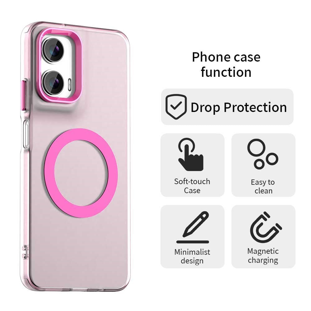 EIDERWOOD Motorola Moto G35 5G Hybrid Plastic Case - MagSafe Compatible - Transparent / Pink