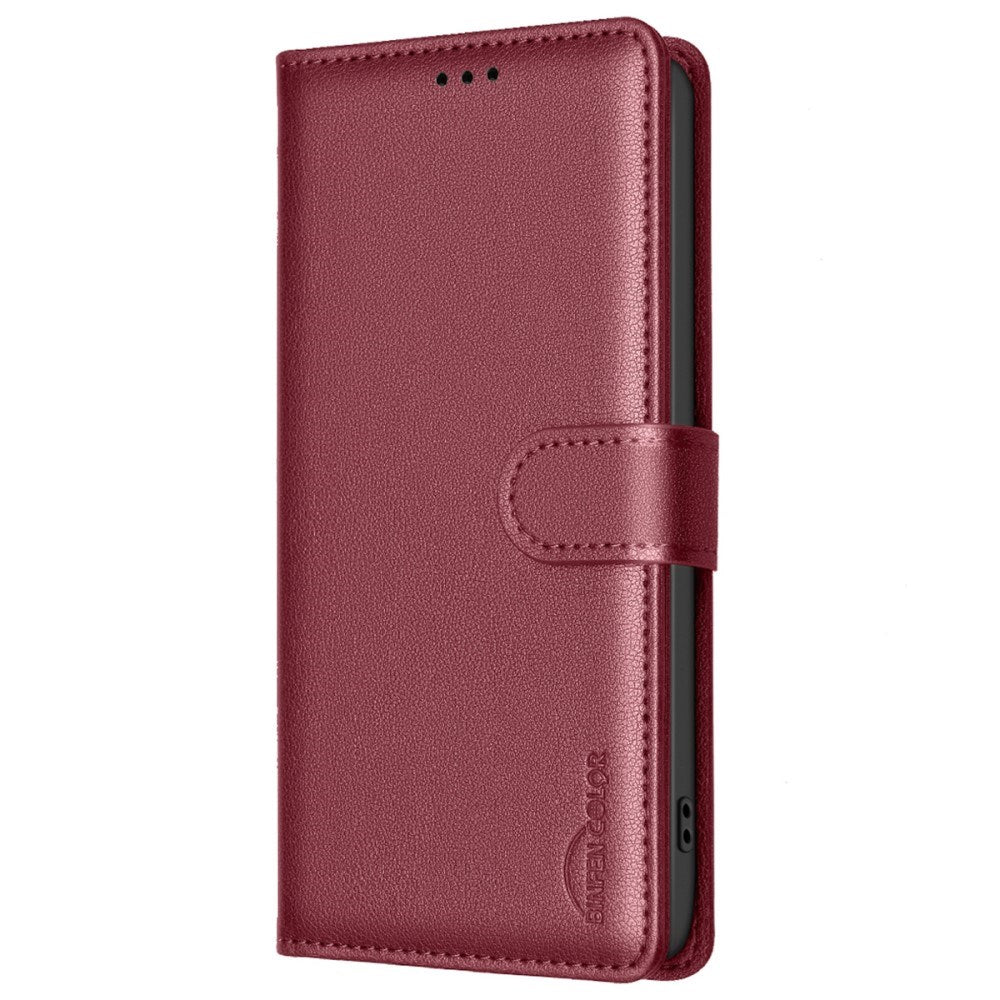 Samsung Galaxy A36 (5G) BINFEN Faux Leather Flip Case with RFID Blocking - Red