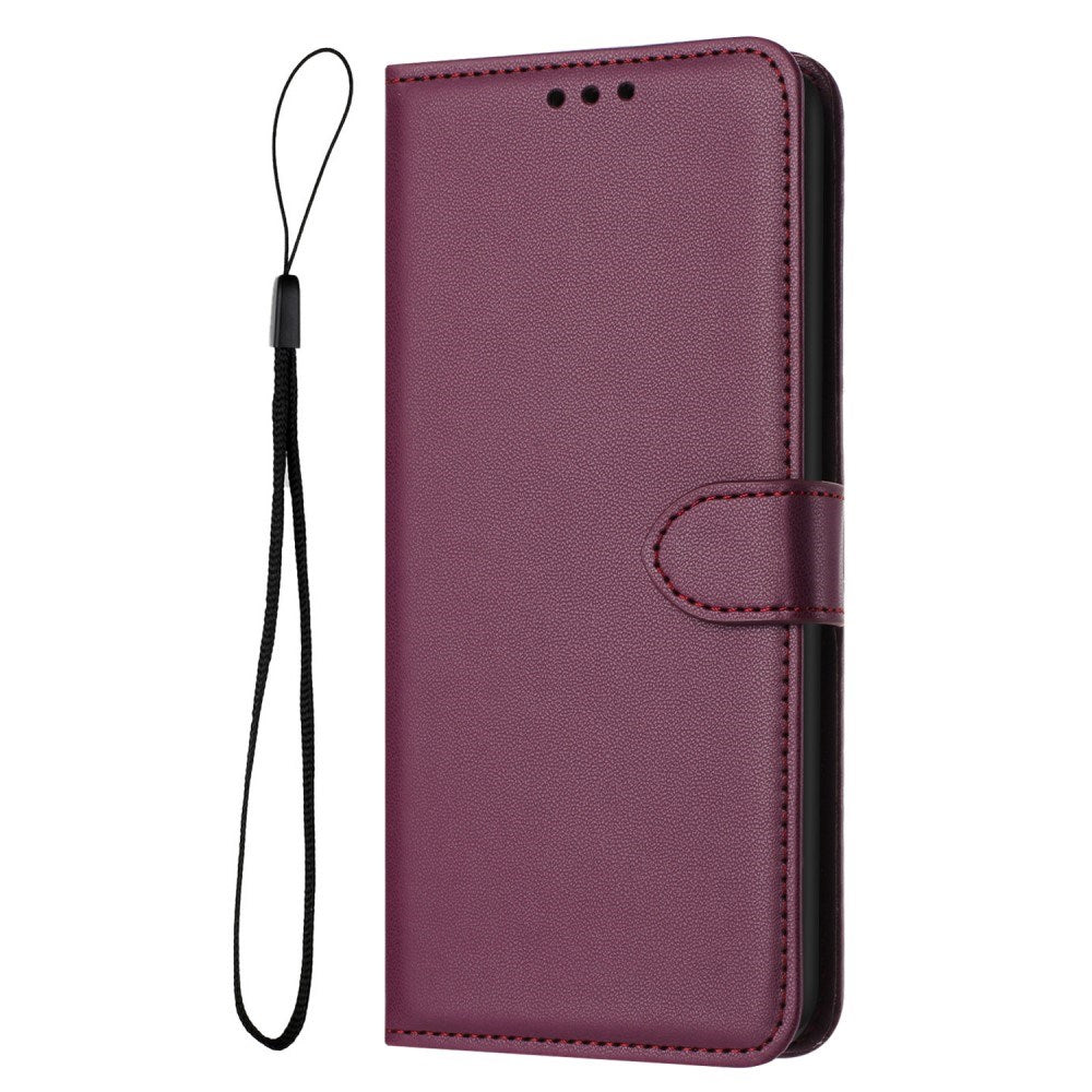 EIDERWOOD Samsung Galaxy S25 Ultra Vegan Leather Flip Case with Removable Strap - Red