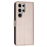 EIDERWOOD Samsung Galaxy S25 Ultra Vegan Leather Flip Case with Removable Strap - Rose Gold