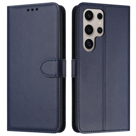 EIDERWOOD Samsung Galaxy S25 Ultra Vegan Leather Flip Case with Removable Strap - Blue