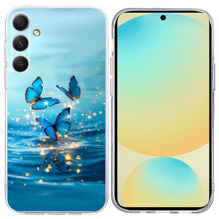 EIDERWOOD Samsung Galaxy S25 FE Flexible Plastic Case with Motif - Water / Blue Butterflies