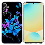 EIDERWOOD Samsung Galaxy S25 FE Flexible Plastic Case with Motif - Black / Blue Butterflies