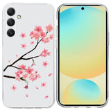 EIDERWOOD Samsung Galaxy S25 FE Flexible Plastic Case with Motif - Transparent / Pink Flowers