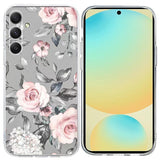 EIDERWOOD Samsung Galaxy S25 FE Flexible Plastic Case with Motif - Grey / Pink Roses