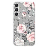 EIDERWOOD Samsung Galaxy S25 FE Flexible Plastic Case with Motif - Grey / Pink Roses