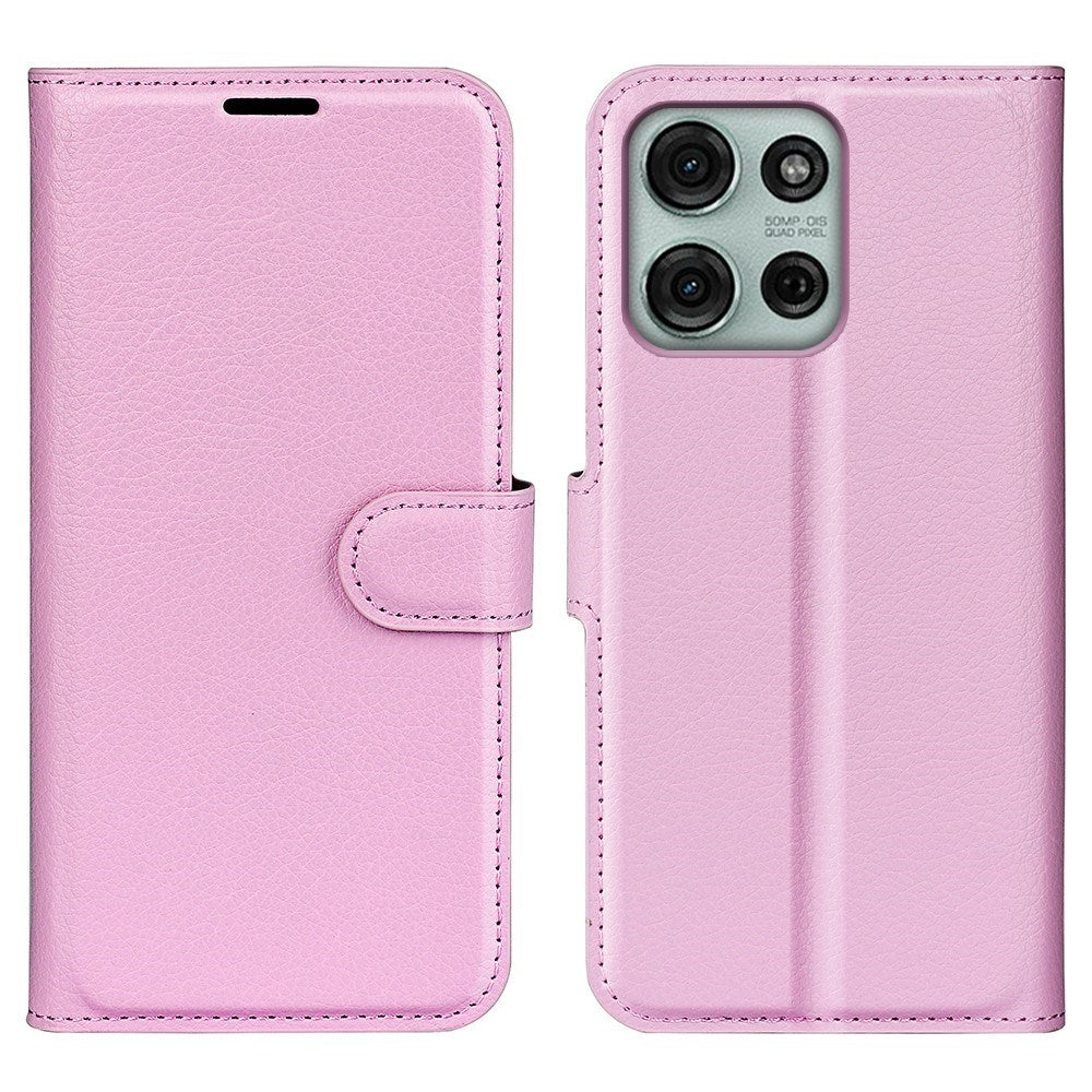 EIDERWOOD Motorola Moto G75 (5G) Faux Leather Flip Case with Cardholder & Stand Function - Pink