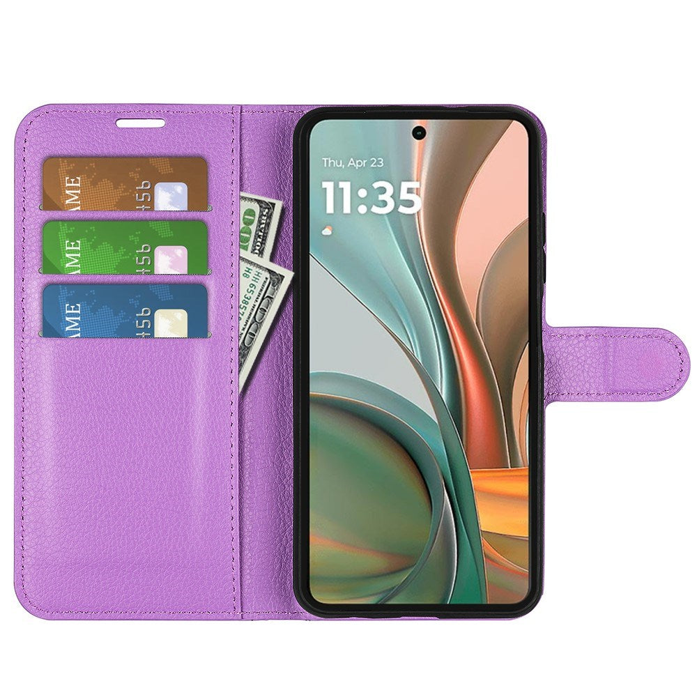 EIDERWOOD Motorola Moto G75 (5G) Faux Leather Flip Case with Cardholder & Stand Function - Purple