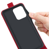 EIDERWOOD Motorola Moto G75 5G Case with Card Slots – Vertical Flip Faux Leather Case - Red