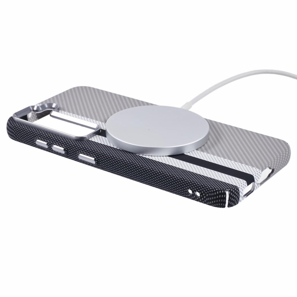 EIDERWOOD Patterned Carbon Case - Samsung Galaxy S23 - MagSafe Compatible - Grey Stripes