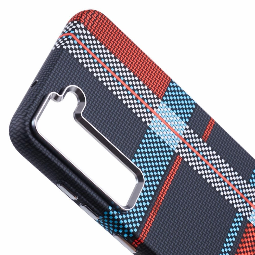 EIDERWOOD Patterned Carbon Case - Samsung Galaxy S23 - MagSafe Compatible - Dark Checkered Pattern