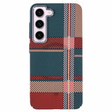 EIDERWOOD Patterned Carbon Case - Samsung Galaxy S23 - MagSafe Compatible - Light Checkered Pattern